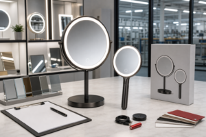 LED mirror samples, packaging, and supplier evaluation materials for buyer review