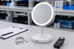 LED makeup mirror touch sensor and dimming QC bench with light meter