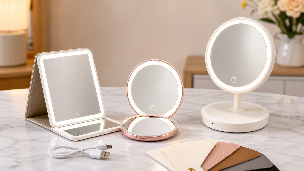 Portable LED makeup mirror SKU comparison