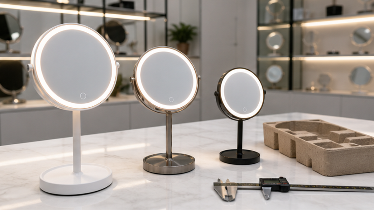 LED tabletop makeup mirror SKU comparison for first bulk order planning