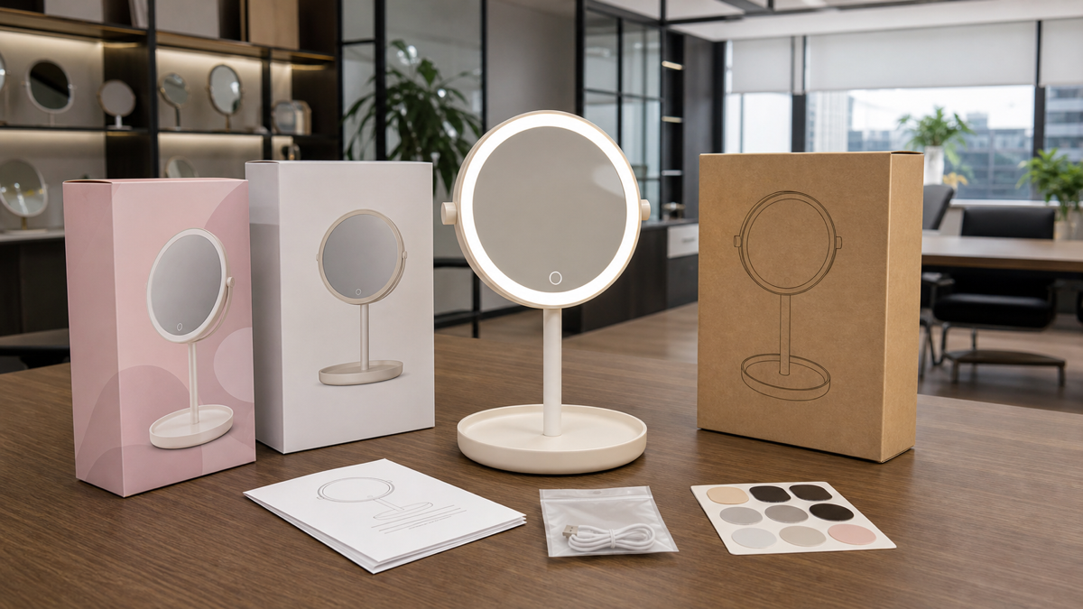 LED makeup mirror packaging options for retail, e-commerce, and private-label channel planning