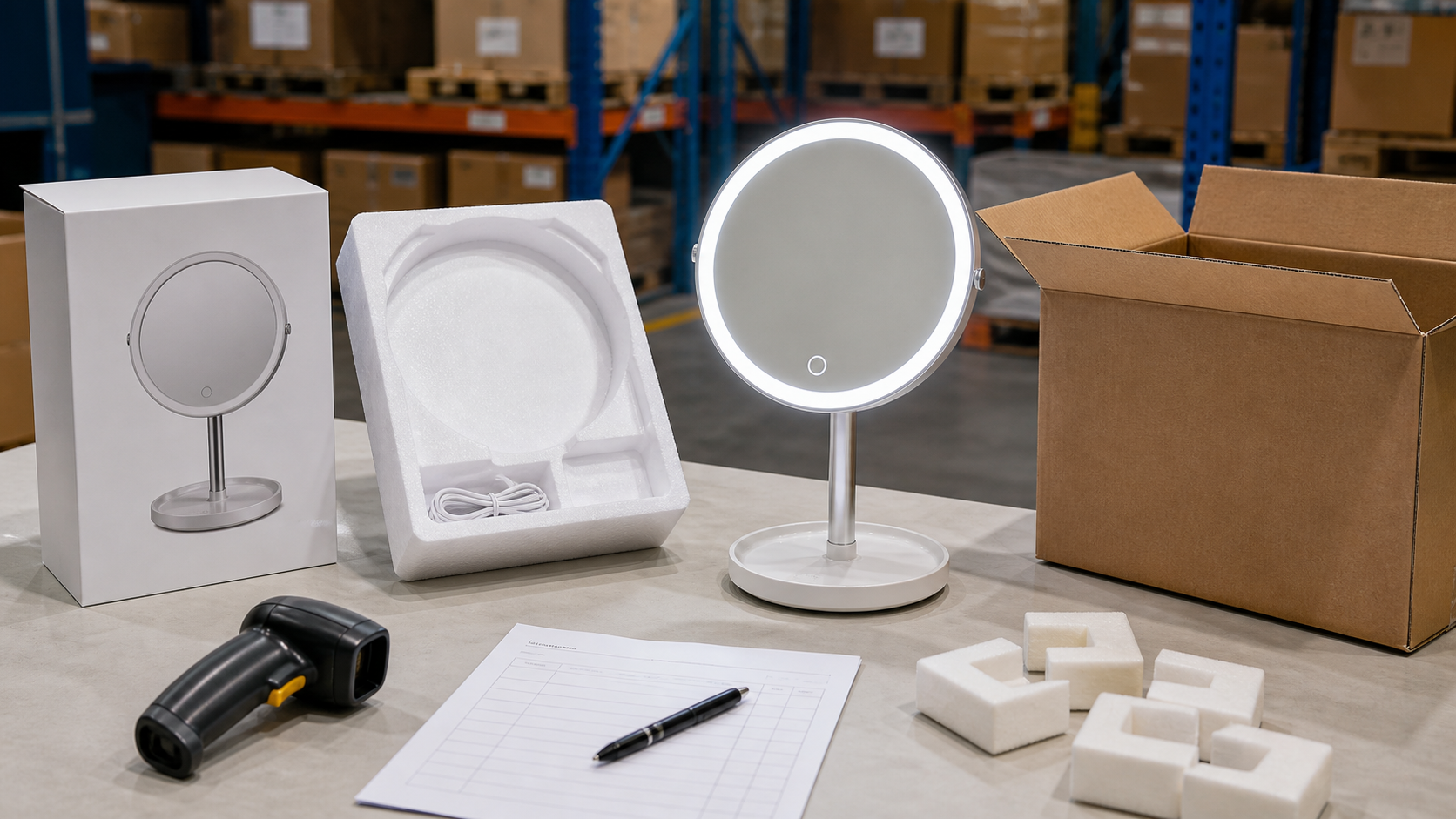 LED makeup mirror receiving QC return risk review