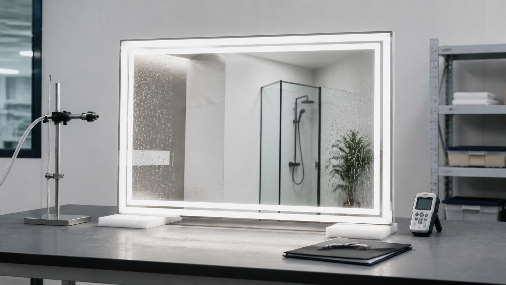 Hotel LED bathroom mirror anti-fog and waterproof IP rating QC test
