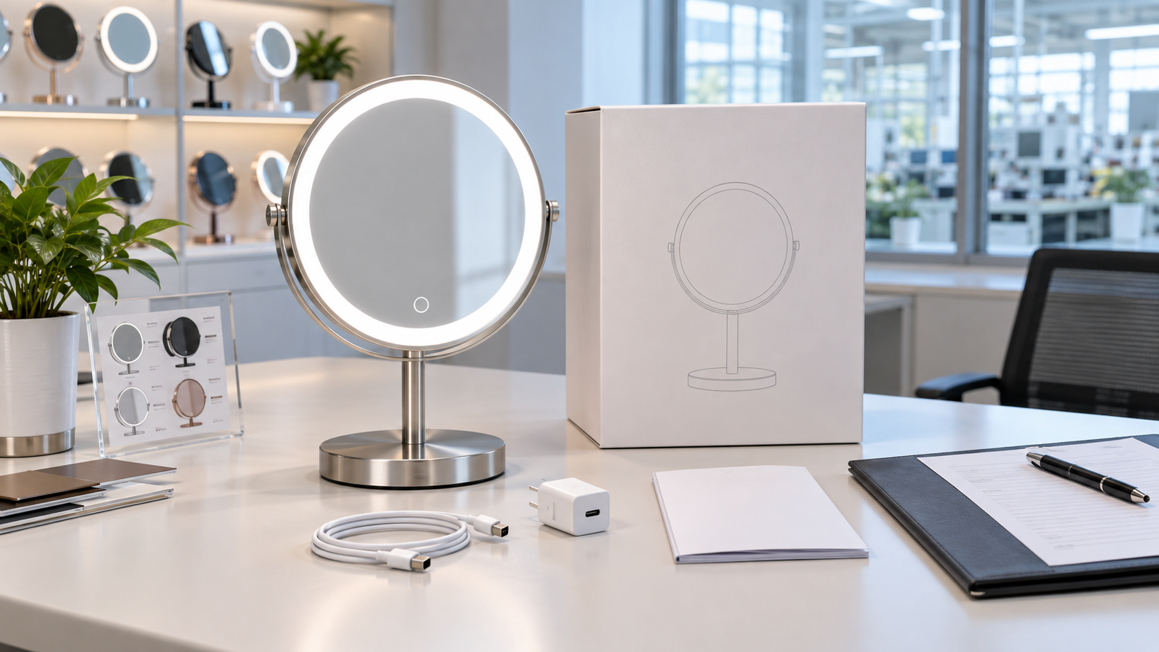 Rechargeable LED makeup mirror sample approval and document review